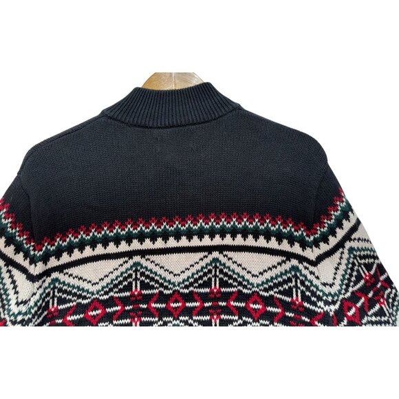 Chaps Mens Fair Isle Sweater S Size Black/Gray Nordic Pattern 1 Knitwear Crewnec - Picture 13 of 13